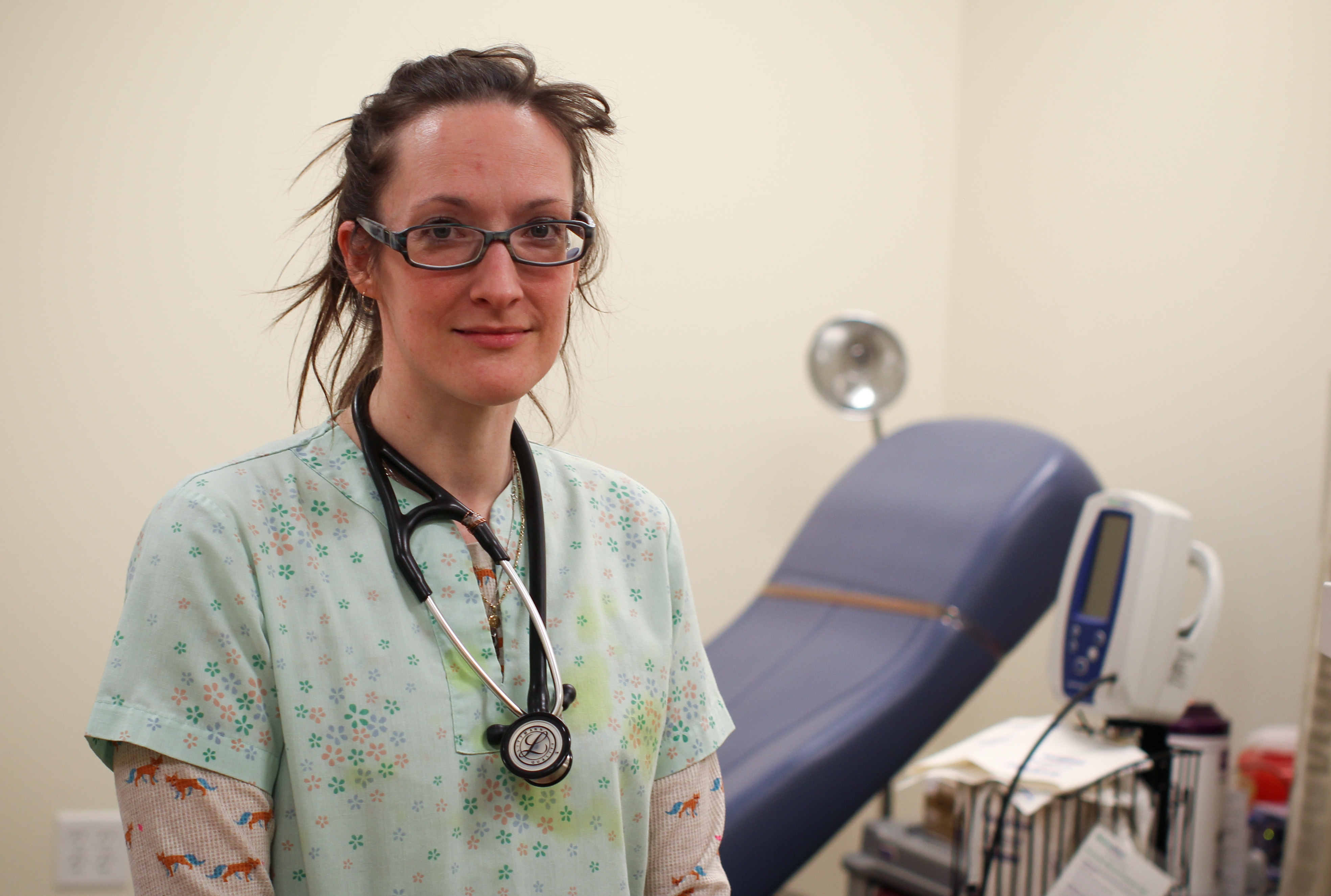 Med Student Amelia is often seen volunteering at the Caring Clinic.