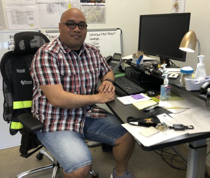 Man sitting at desk