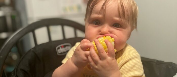 Child eating corn on the cob